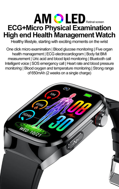 GUHUAVMI Uric Acid Blood Fat Smart Watch – Advanced Health Monitoring at Your Fingertips