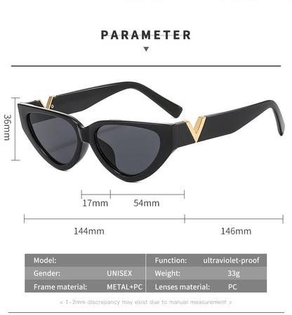 SHENGMEIYU Vintage Cat Eye Sunglasses – 2024 Fashion Luxury Women's Eyewear
