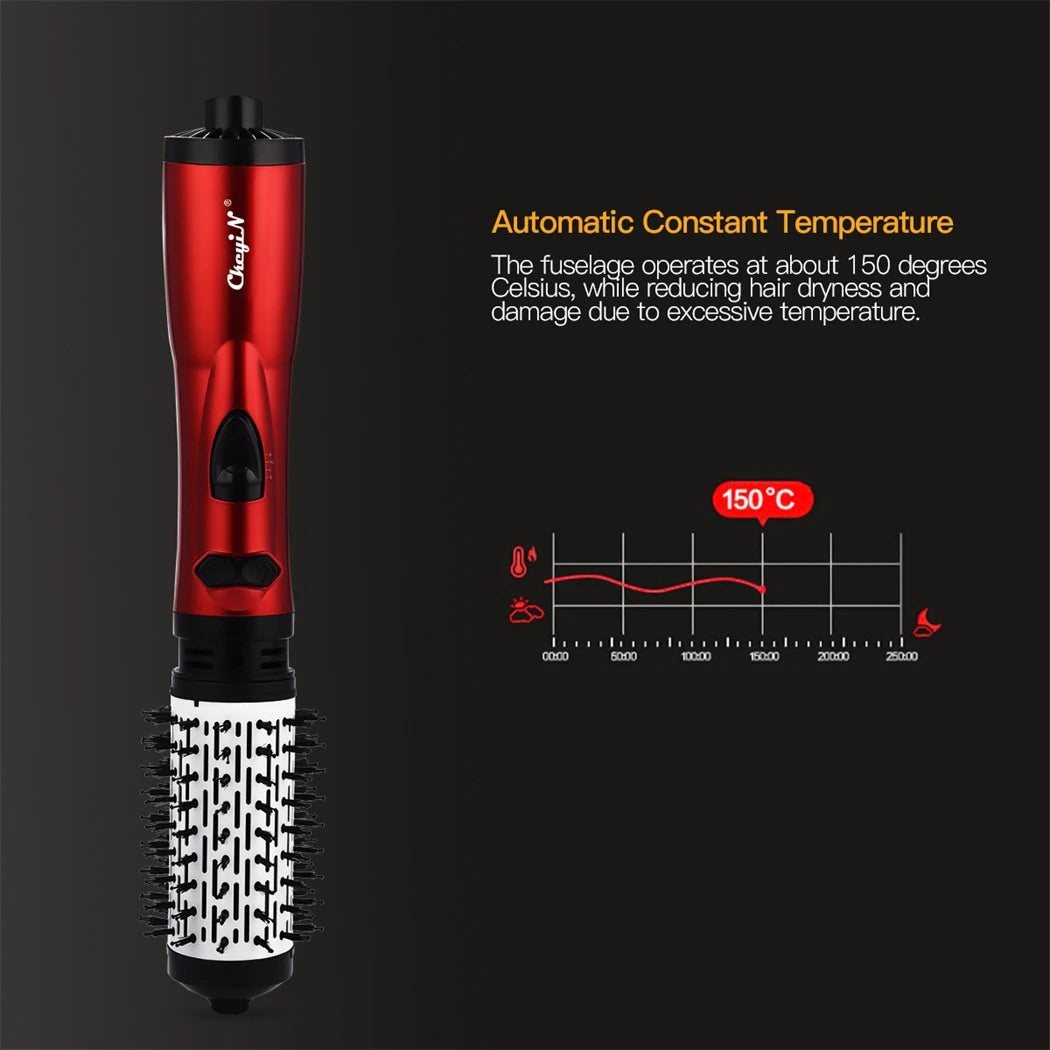 CkeyiN 2-in-1 Hot Air Spin Brush Hair Dryer