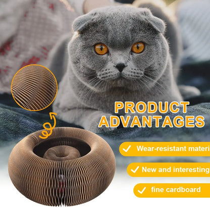 Magic Cat Scratcher Board with Ball – Fun &amp; Relaxing Toy for Cats
