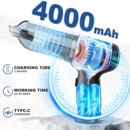 🚗 RAUGEE Wireless Portable Car Vacuum Cleaner – Compact Power at Your Fingertips 🧹