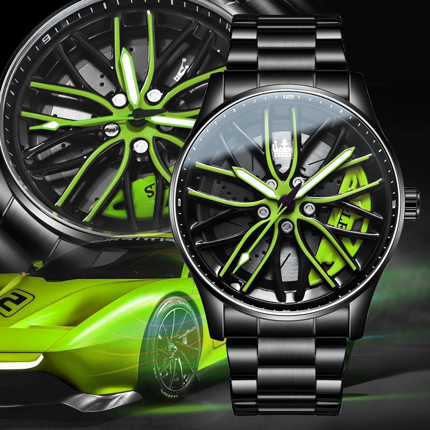 OLEVS Wheel Men's Luxury Watch Waterproof