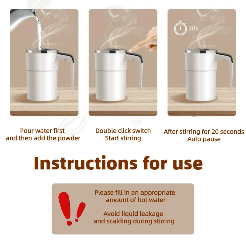MagicMug Automatic Self Stirring Magnetic Mug with LCD Screen Coffee Milk Mixing