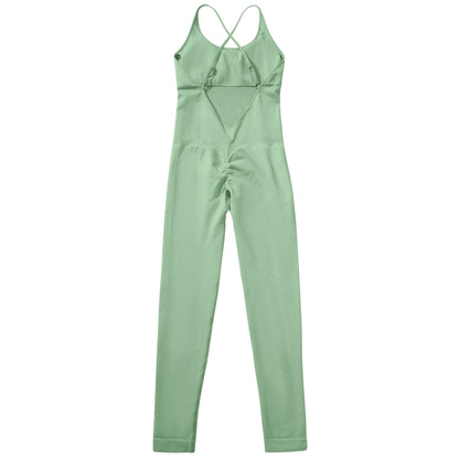 OMKAGI Women’s Full-Length Bodycon Jumpsuit – Sleeveless Athletic & Casual Wear