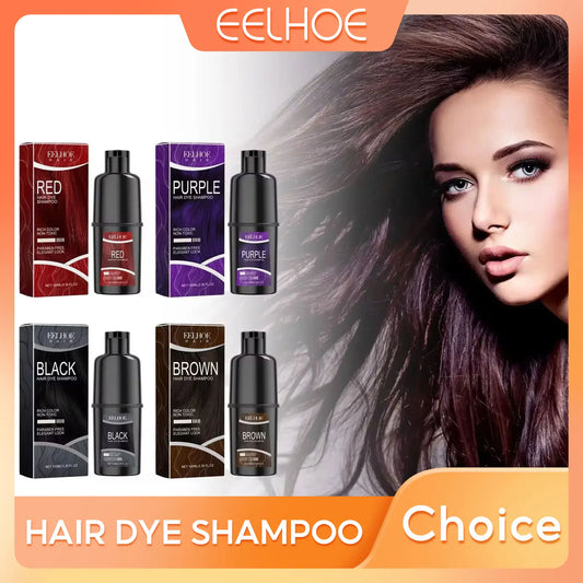 Natural Hair Dye Shampoo Permanent Instant Covering Gray White Organic Herbal