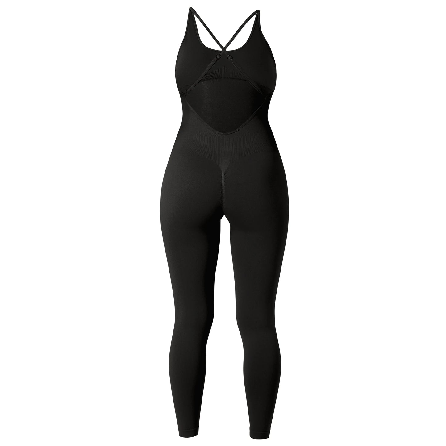 OMKAGI Women’s Full-Length Bodycon Jumpsuit – Sleeveless Athletic & Casual Wear