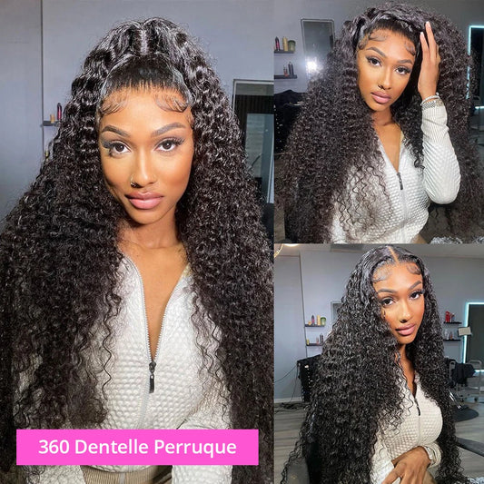 Human Hair Wigs 360 HD Lace Frontal Wig Curly
