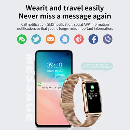 LIGE Smart Watch Women Full Touch Screen Bluetooth Call IP67 Waterproof