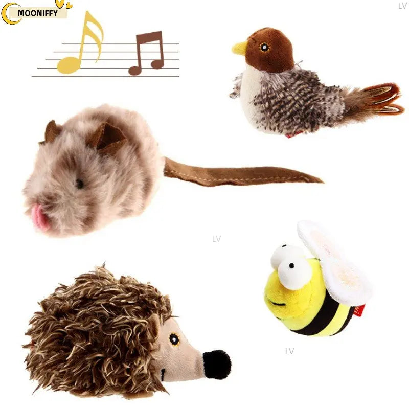 Pet Cat Toy – Sparrow and Mouse Shaped Simulation Sound Stuffed Toy