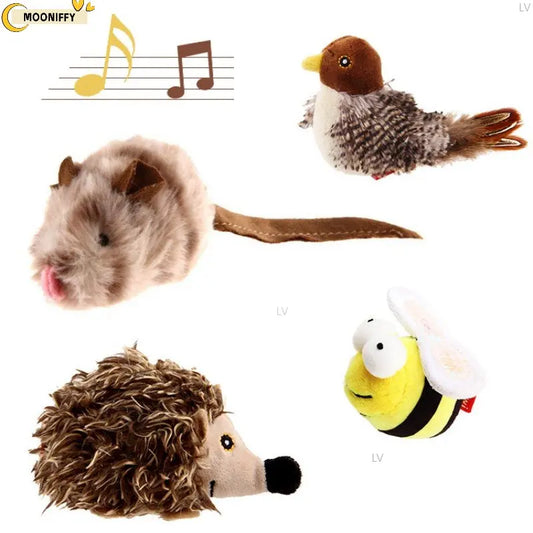 Pet Cat Toy – Sparrow and Mouse Shaped Simulation Sound Stuffed Toy