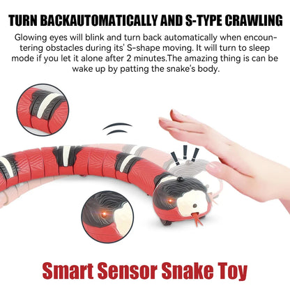 Pet Toys Cat Dog Pet Snake Toys Rechargeable Smart Sensor Snake Automatically Senses Obstacles and Escapes Children's Gift Toys