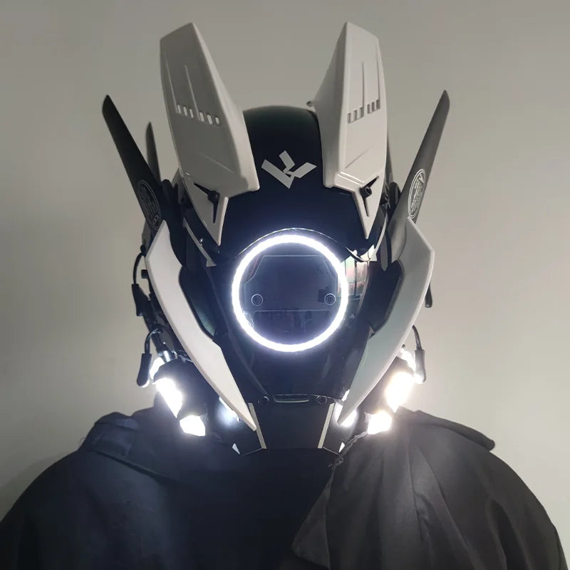 CyberGlow LED Tech Helmet – Futuristic Cosplay Mask
