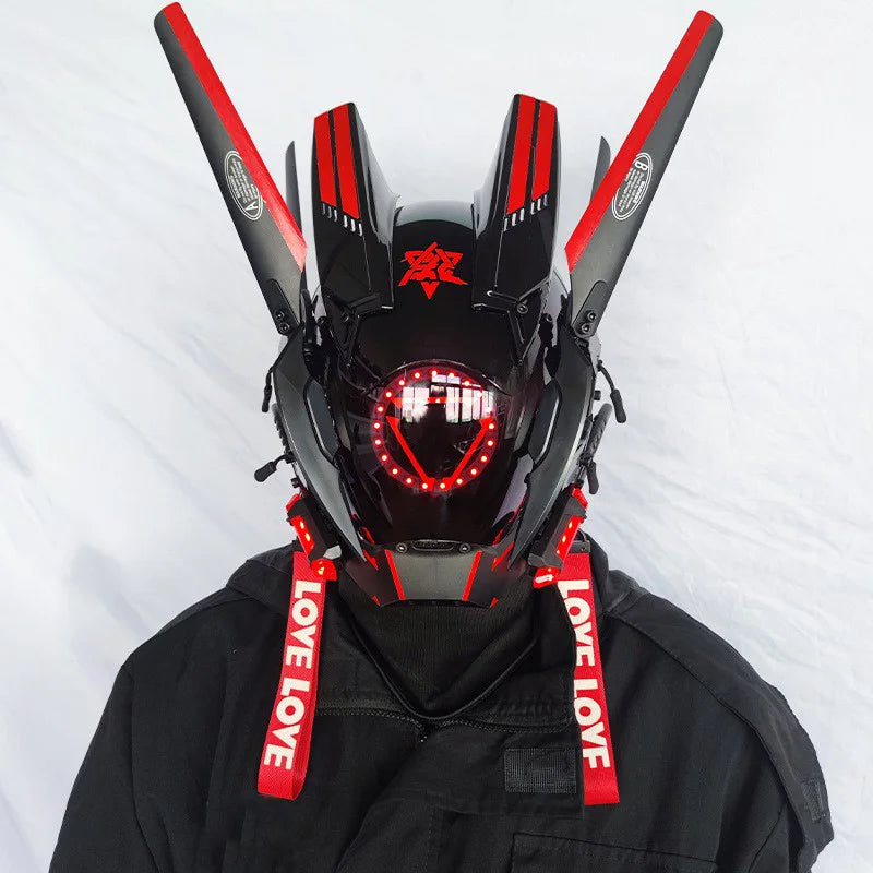 CyberGlow LED Tech Helmet – Futuristic Cosplay Mask
