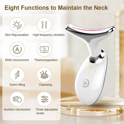 Neck Massager Facial Lifting Three Light Mode Electric Skin Tightener LED Beauty Instrument
