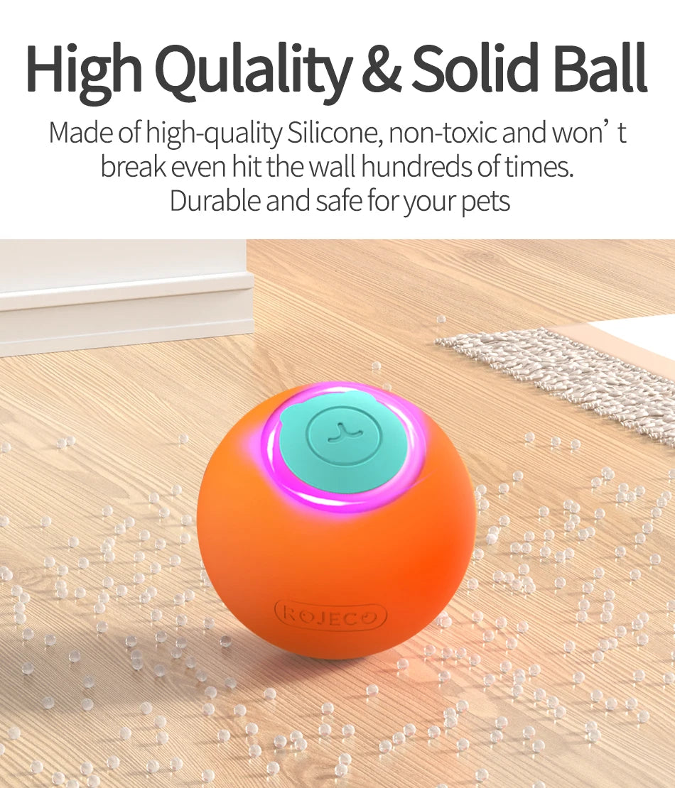 ROJECO Cat Toys Smart Interactive Cat Bouncing Ball Automatic Rolling Ball Training Self-moving Electric Toy Dog Pet Accessories