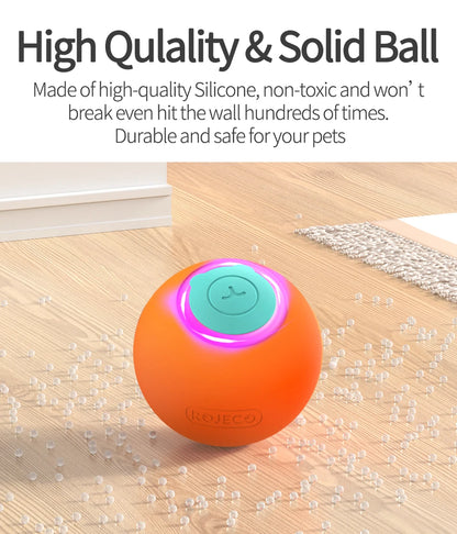 ROJECO Cat Toys Smart Interactive Cat Bouncing Ball Automatic Rolling Ball Training Self-moving Electric Toy Dog Pet Accessories