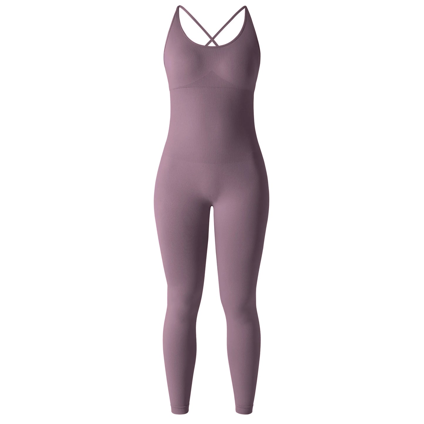 OMKAGI Women’s Full-Length Bodycon Jumpsuit – Sleeveless Athletic & Casual Wear