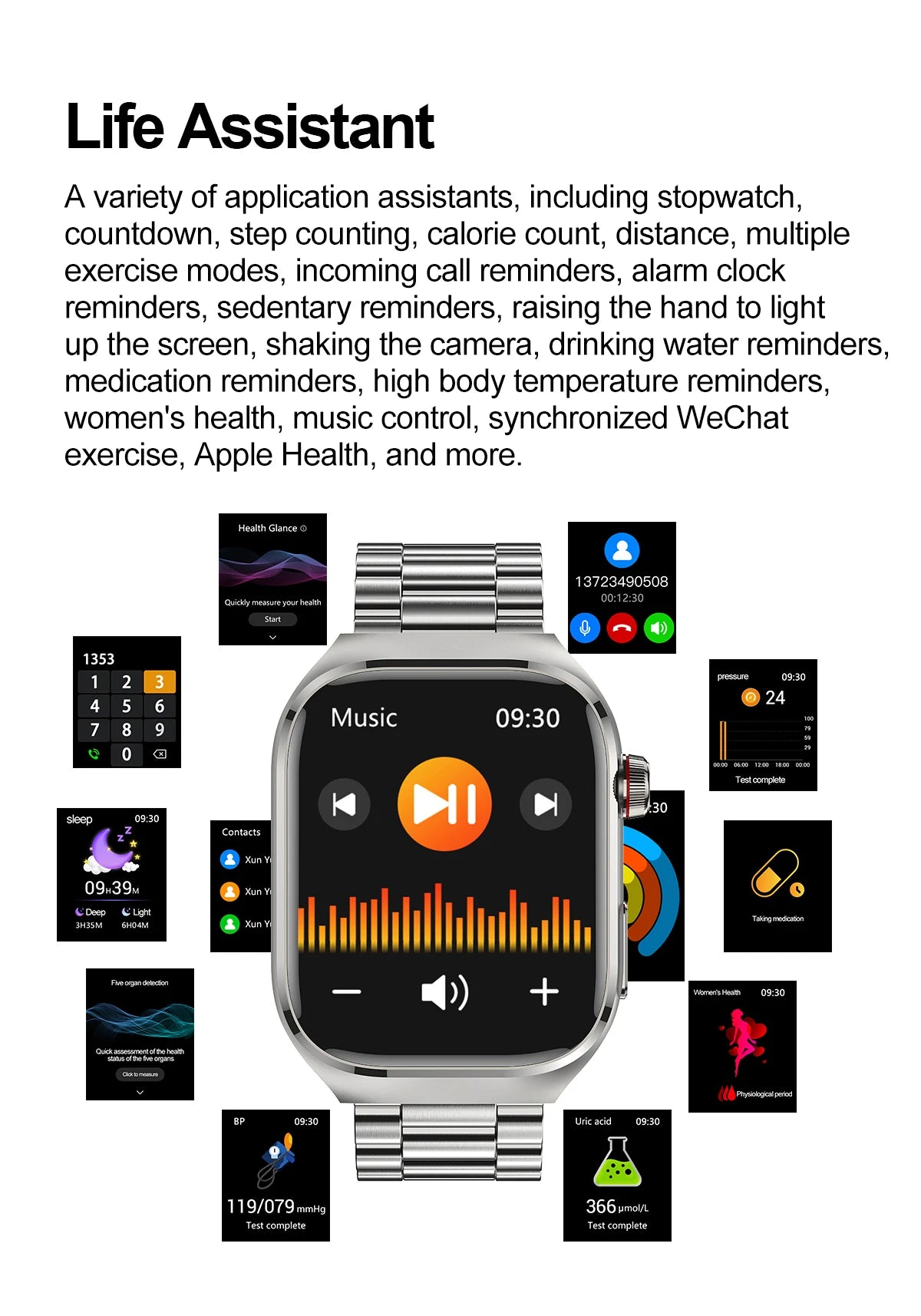 GUHUAVMI Uric Acid Blood Fat Smart Watch – Advanced Health Monitoring at Your Fingertips