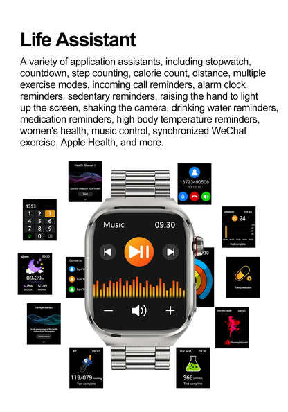 GUHUAVMI Uric Acid Blood Fat Smart Watch – Advanced Health Monitoring at Your Fingertips