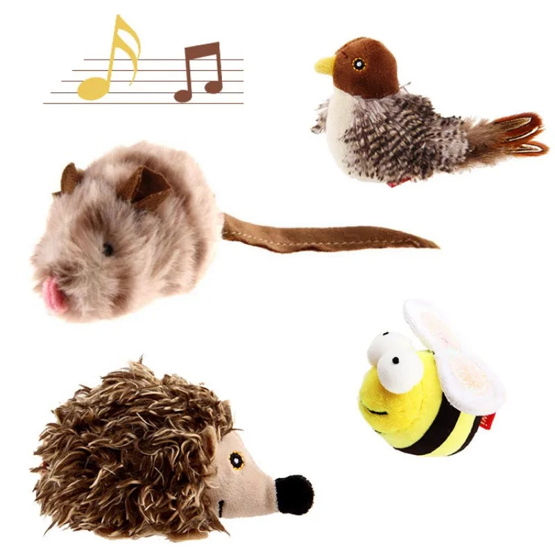 Pet Cat Toy – Sparrow and Mouse Shaped Simulation Sound Stuffed Toy
