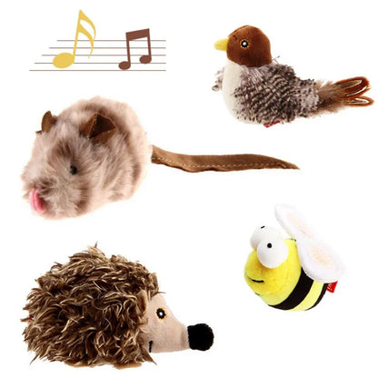 Pet Cat Toy – Sparrow and Mouse Shaped Simulation Sound Stuffed Toy