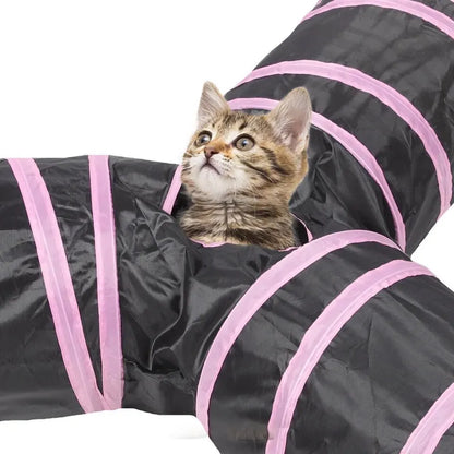 Wear-resistant Cat Play Tunnel Foldable Pet Animal Tunnels with Crinkle Playing Toy
