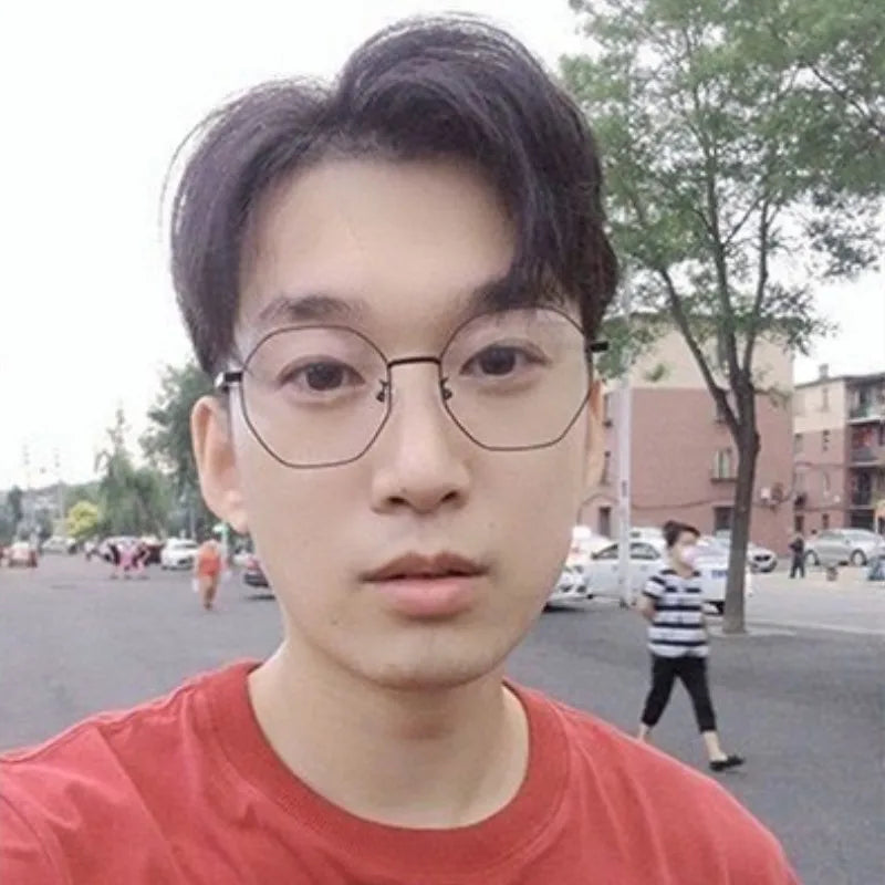 Fashion Anti Blue Light Round Glasses Ultra-Light Metal Frame
