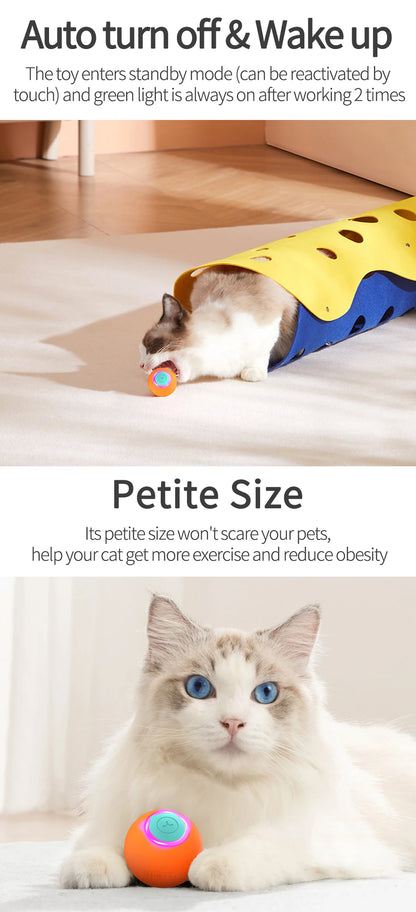 ROJECO Cat Toys Smart Interactive Cat Bouncing Ball Automatic Rolling Ball Training Self-moving Electric Toy Dog Pet Accessories