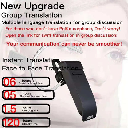 Translation Headphone 25 Languages Smart Voice Translator Instant Translated Wireless Bluetooth