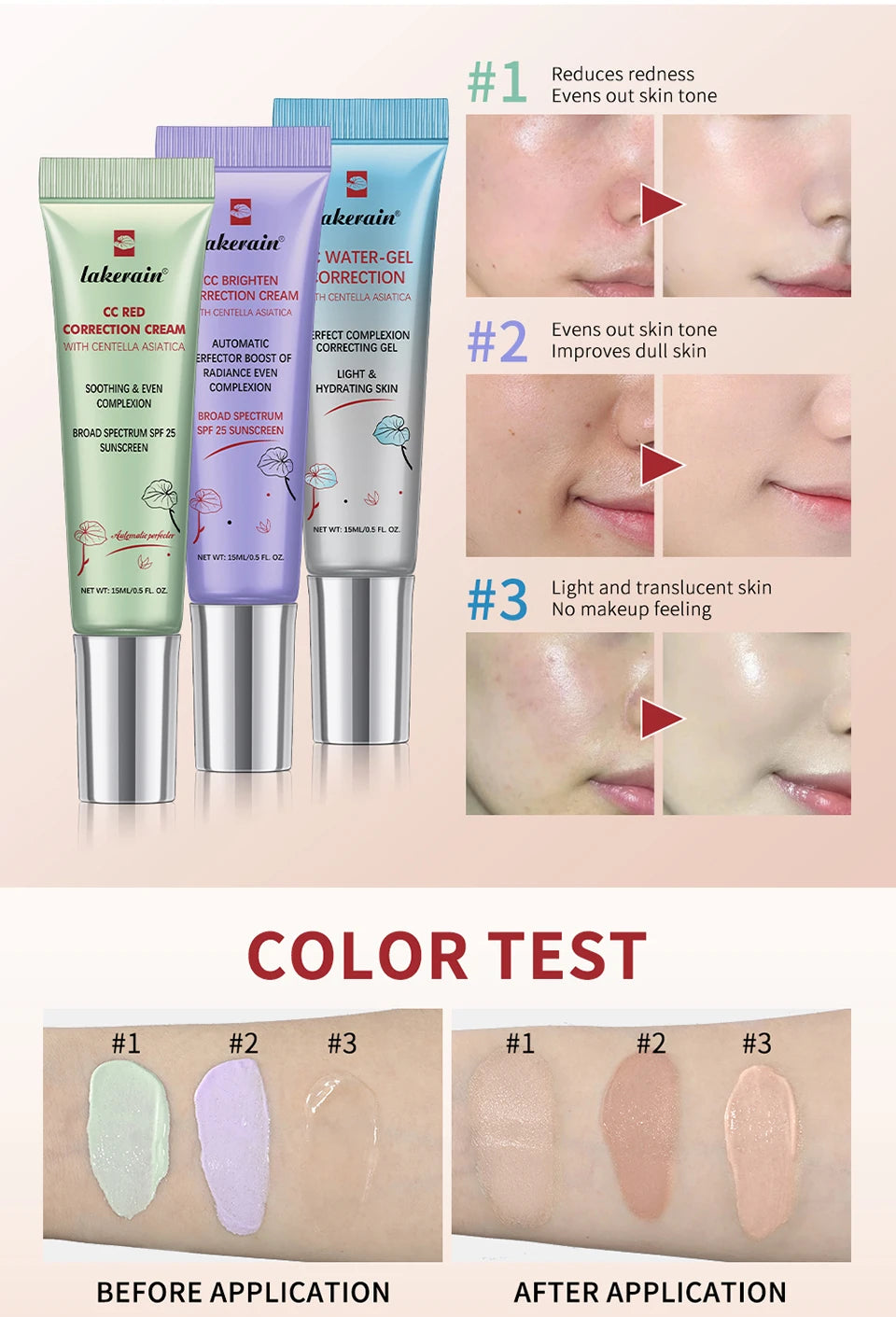 CC Red Correction Cream Primer Moisturizing Waterproof Anti-sweat