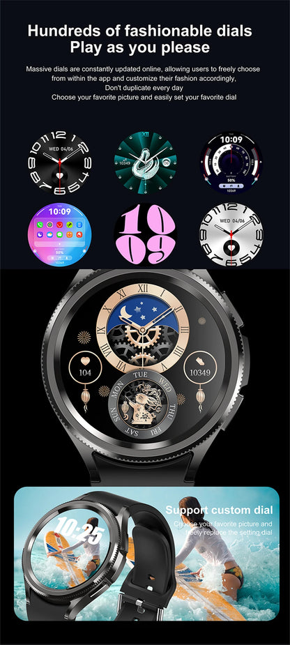 For Samsung Galaxy Watch 6 GPS Sport Smartwatch Men HD Screen GPS Fitness Tracker Waterproof
