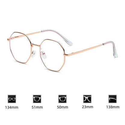 Fashion Anti Blue Light Round Glasses Ultra-Light Metal Frame