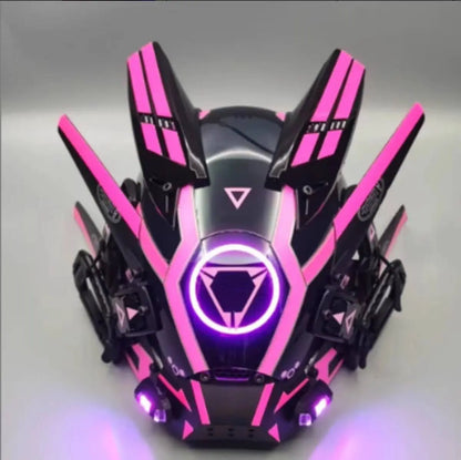 CyberGlow LED Tech Helmet – Futuristic Cosplay Mask