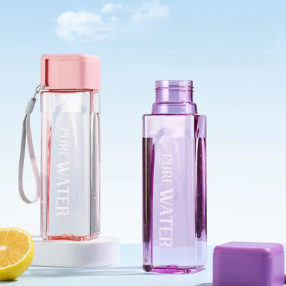 Simple Square Water Bottle Personalized 500ml Portable Creative