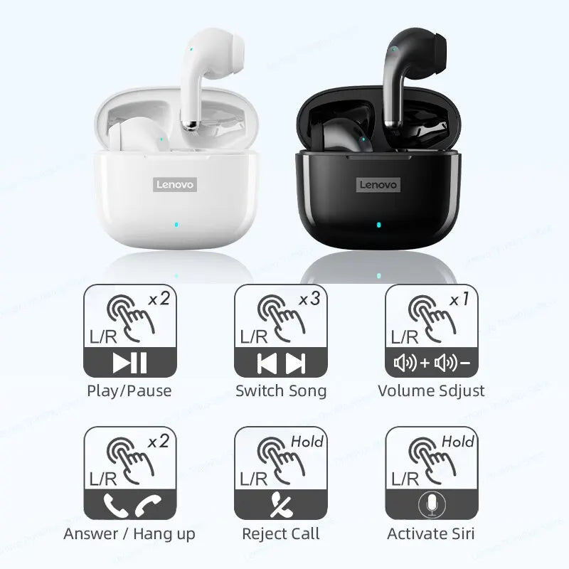 Lenovo LP40 Pro Earphones Bluetooth 5.3 Wireless Sports Headphone Waterproof with Mic Touch Control TWS Headset
