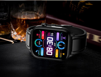 ECG+PPG Medical-Grade Smartwatch for Men: Monitors blood glucose, lipids, and uric acid, with Bluetooth connectivity for comprehensive health tracking.