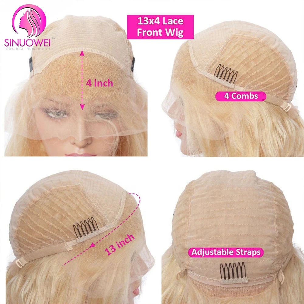 4/613 Honey Blonde Short Bob Wig 13X4 – Transparent Lace Front Human Hair