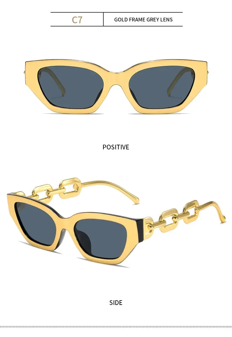Women Vintage Brand Designer Black Sun Glasses UV400  Luxury Cat Eye