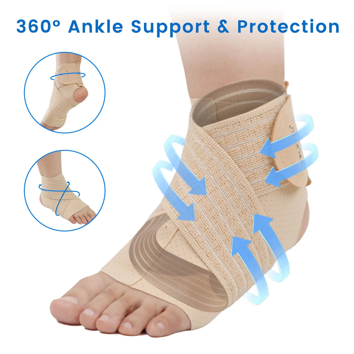 VELPEAU Adjustable Ankle Compression Sleeve for Achilles Tendonitis