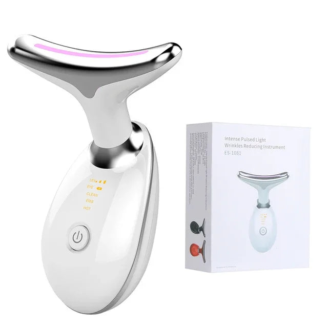 Neck Massager Facial Lifting Three Light Mode Electric Skin Tightener LED Beauty Instrument