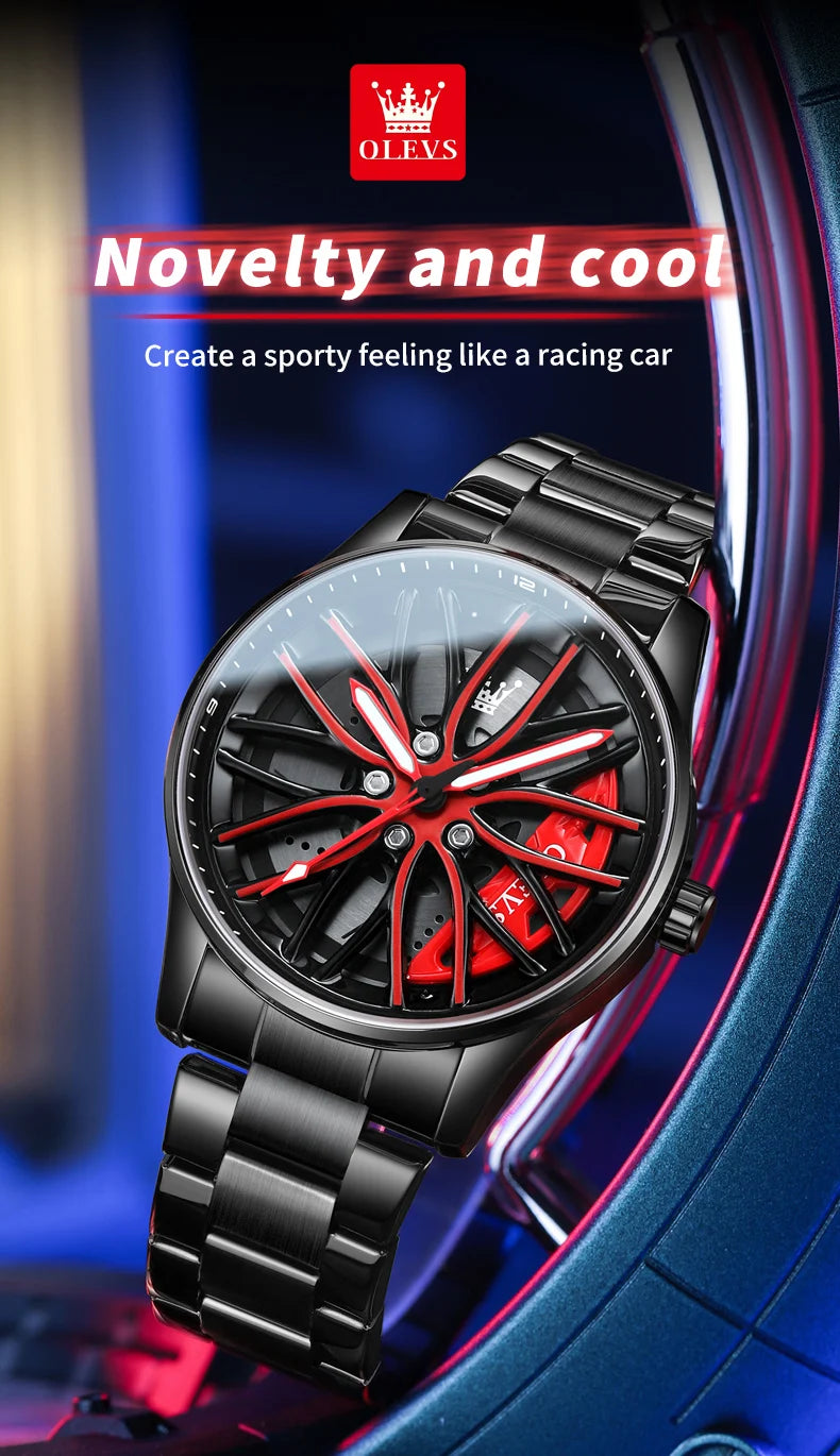 OLEVS Wheel Men's Luxury Watch Waterproof