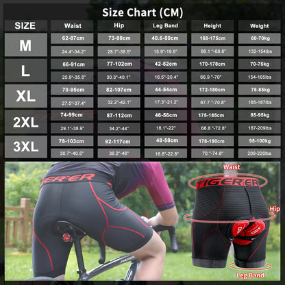 Cycling Underwear Shorts 5D Padded Sports Riding Bike Bicycle MTB Liner