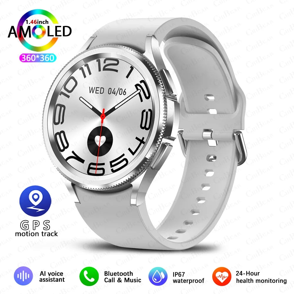 For Samsung Galaxy Watch 6 GPS Sport Smartwatch Men HD Screen GPS Fitness Tracker Waterproof