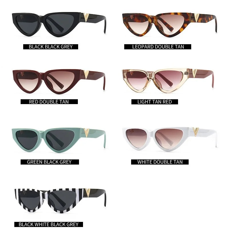 SHENGMEIYU Vintage Cat Eye Sunglasses – 2024 Fashion Luxury Women's Eyewear