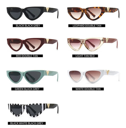 SHENGMEIYU Vintage Cat Eye Sunglasses – 2024 Fashion Luxury Women's Eyewear