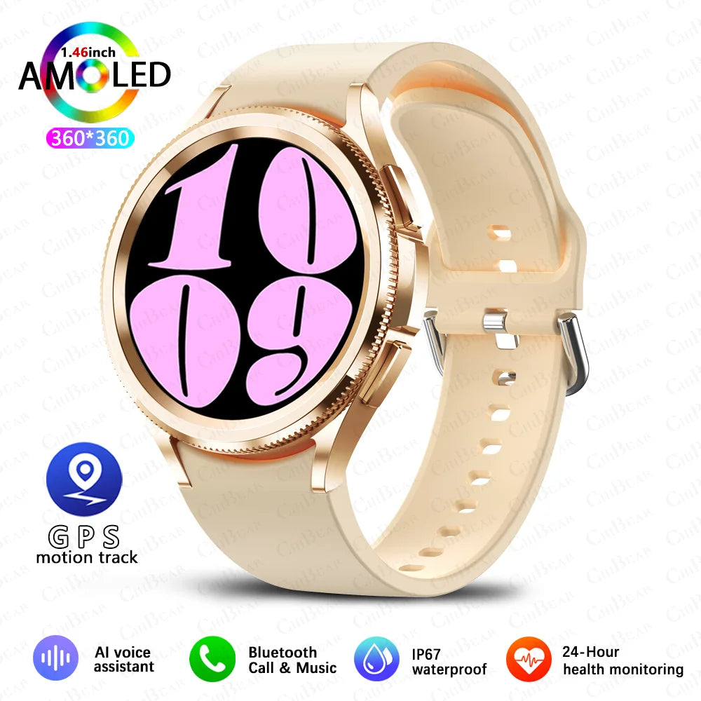 For Samsung Galaxy Watch 6 GPS Sport Smartwatch Men HD Screen GPS Fitness Tracker Waterproof