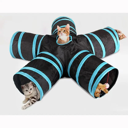 Wear-resistant Cat Play Tunnel Foldable Pet Animal Tunnels with Crinkle Playing Toy