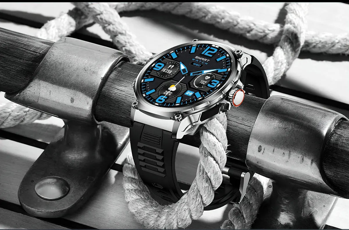 New 1.85-inch Ultra HD Smart Watch with GPS tracking, Bluetooth call, and a 710mAh battery. Perfect for sports and fitness, compatible with Huawei and Xiaomi.