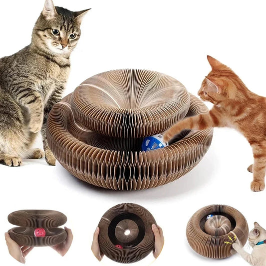 Magic Cat Scratcher Board with Ball – Fun &amp; Relaxing Toy for Cats