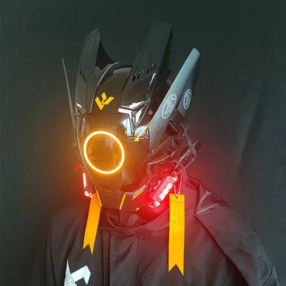 CyberGlow LED Tech Helmet – Futuristic Cosplay Mask